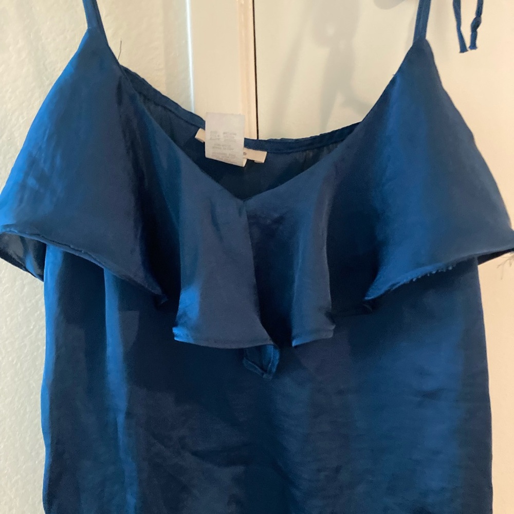 CAD RUFFLE DARK TEAL CAMISOLE SIZE M - Picture 5 of 11